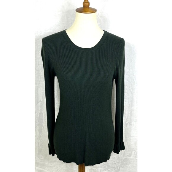 Ann Taylor Factory Ribbed Sweater Pullover Ruffle Cuffs Size LP - Picture 1 of 9